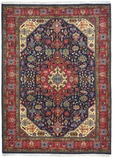 Vintage Handmade Oriental Carpet Rug Classic Floral Medallion Design 6'7X9'6