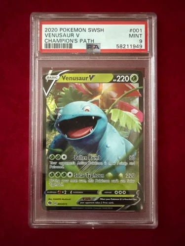 Pokemon TCG Venusaur V 001/073, Champions Path PSA 9