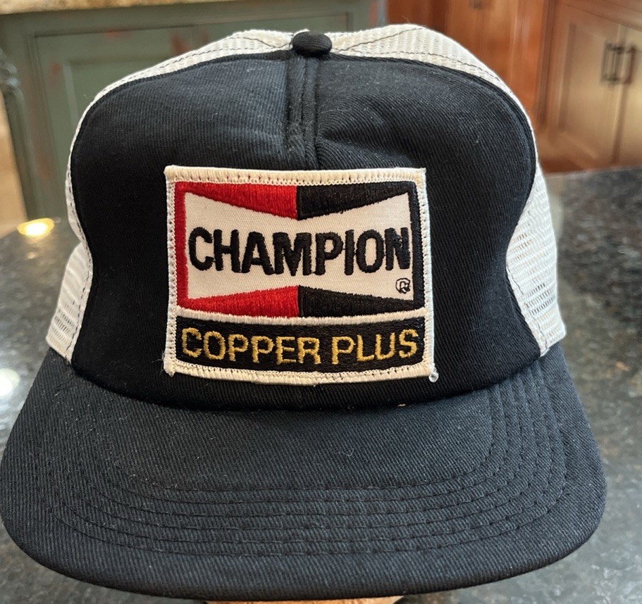 VTG Champion Copper Plus Spark Plug Mesh SnapBack Cap Hat Rare Gas &Oil Read