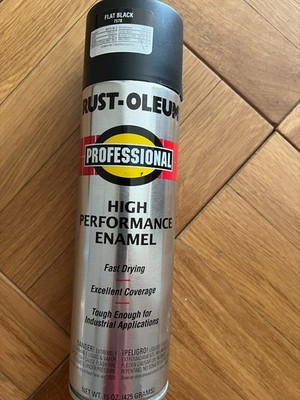 Rust-Oleum High Performance Enamel Paint Flat Black Used 1/3 Left in Spray Can
