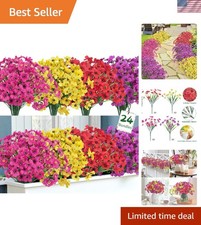 Maintenance-Free Multicolor Faux Flowers, 24 Bundles for Luxurious Home Decor