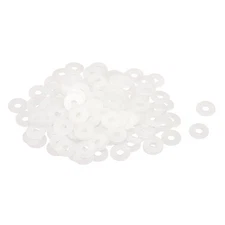 120Pcs M5 Nylon Flat Washers 5mm ID 15mm OD 1mm Thick, White