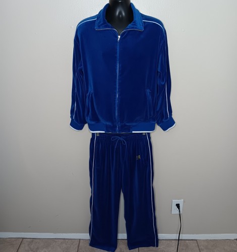 Sweatsedo Men’s Medium Velour Tracksuit Sexy Mexy Blue Sweatsuit Jacket & Pants - Picture 5 of 16