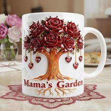 Mama Garden Mug Personalized Kids Names Tree Mom Coffee Cup Gift