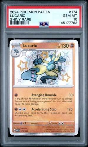 2024 POKEMON PAF EN-PALDEAN FATES SHINY RARE #174 LUCARIO PSA 10
