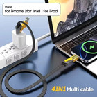 Bulk Lot 30/ 4-in-1 Fast USB Charging Cable, 64W, 3.3ft, USB A/C to C/Lighting — photo 5