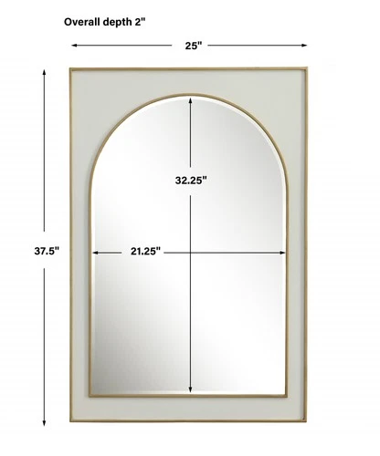 Uttermost 09916 Crisanta 25" W x 37-1/2" H Arched / Rectangular - White - Picture 5 of 6