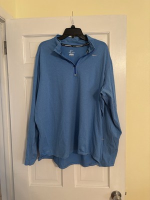 Nike Men s dri Fit Running 1/2 Zip Pullover. Light Blue Size XXL