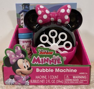Disney Junior Minnie Mouse Bubble Machine W/ Bubble Solution NIB | eBay