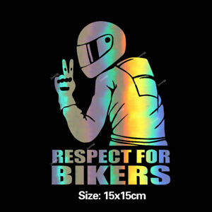Waterproof Reflective Biker Motorcycle Decal Colorful Respect for Bikers Sticker