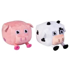 RI 16" X 11" Pixel Cow & Pig Soft Stuffed Plush Set