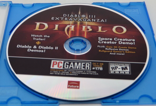 PC Gamer Disc #178 OCT 2008 Diablo III / Diablo & Diablo II Demos!