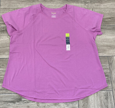 Tek Gear Essential Luminous Pink Core Raglan Workout Top Plus Size Breathable