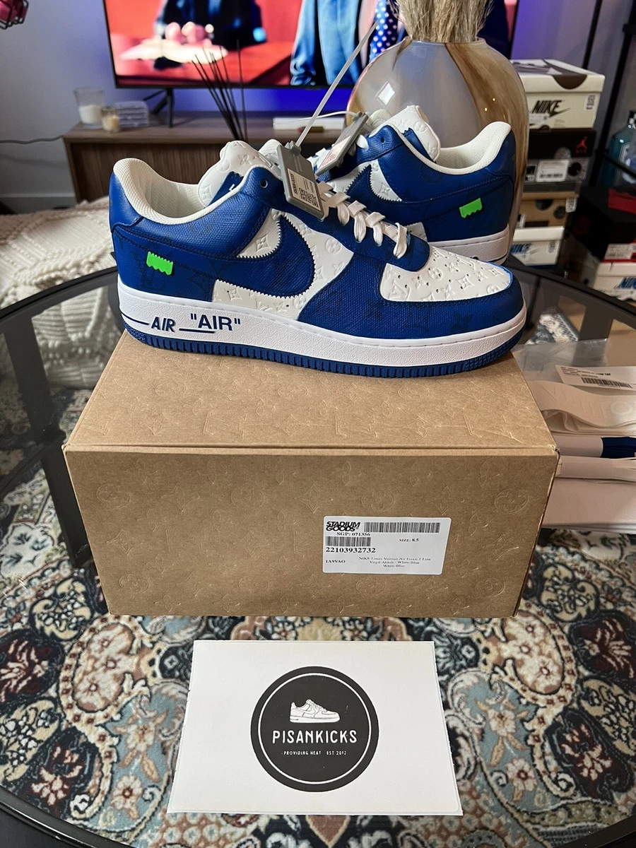 Size 8.5 - Nike Air Force 1 Low x Louis Vuitton x Virgil Abloh Blue  Off-White