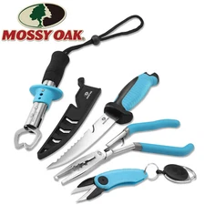 Mossy Oak 4PIECE Fishing Tool Kit Pistol Grip Fishing Plier Fillet Knife Gripper