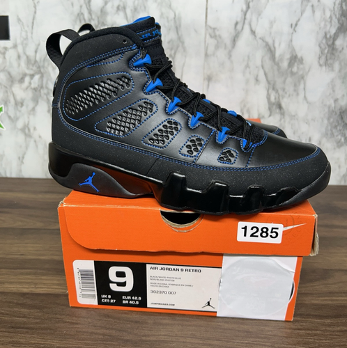Nike Air Jordan 9 Retro Photo Blue Black Bottom (B-Grade) Size 9 302370-007