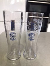 Tiger Beer Pint Glasses x 2 - Brand New Never Used