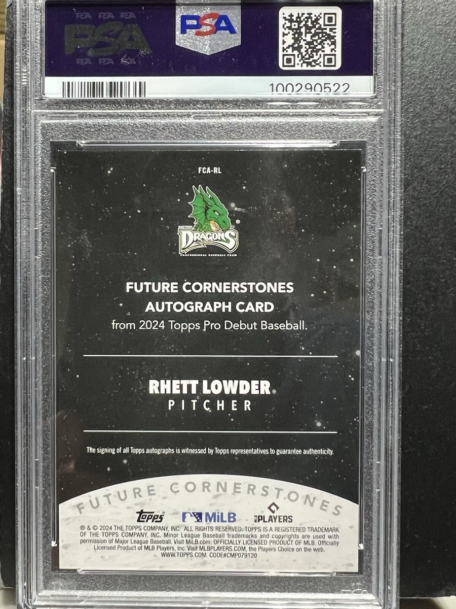 Rhett Lowder 2024 Topps Pro Debut Orange Future Cornerstones Auto 