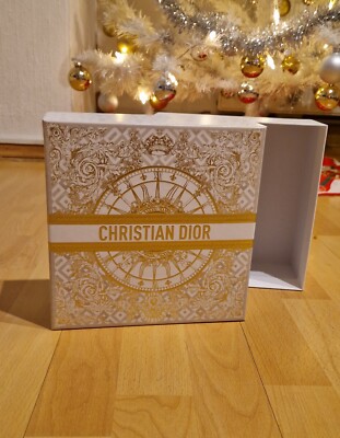 Dior Box Karton Weihnachten Christmas Packaging gold-weiß NEU!