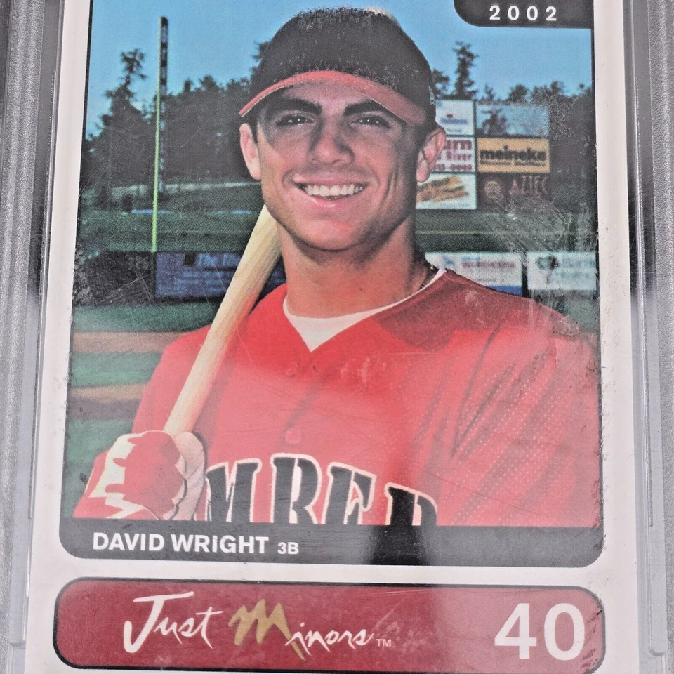 David Wright 2002 Just Minors Rookie Card PGI 10 METS - Image 3 of 4