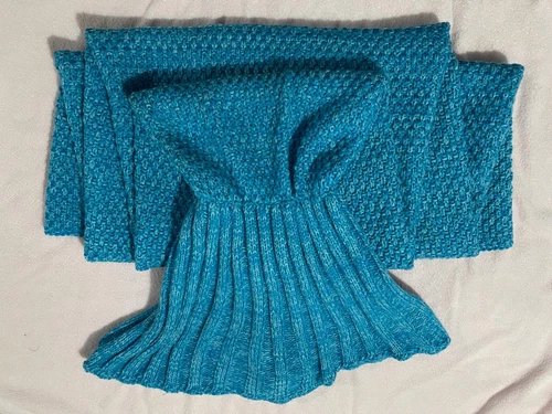 Mermaid Tail Blanket Turquoise Blue Crochet Mermaid Blanket LAGHCAT