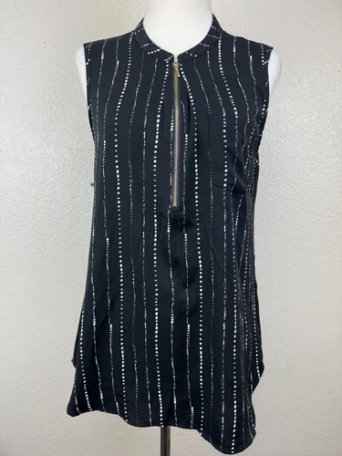 Timeson Women's Chiffon V Neck Sleeveless Blouse Tops Office Work Shirts Size M