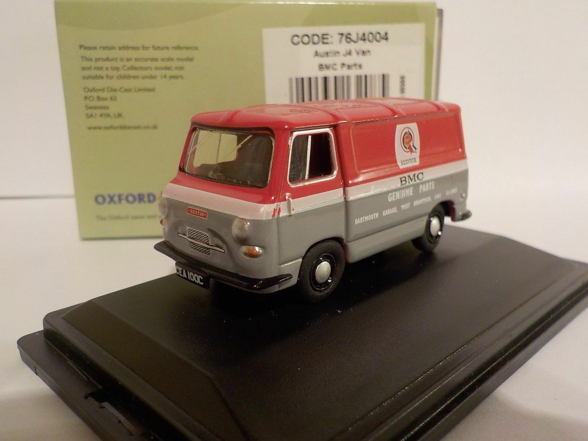 Model Cars. Austin J4 - Bmc Parts, Oxford Diecast 1/76 New Release 76J4004