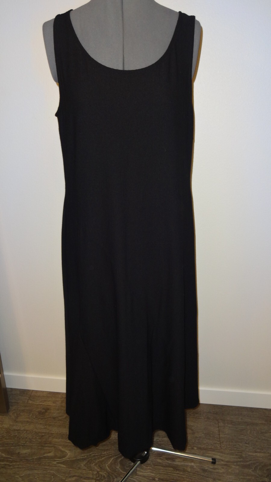 Eileen Fisher Washable Stretch Crepe Dress M Medium Black EUC