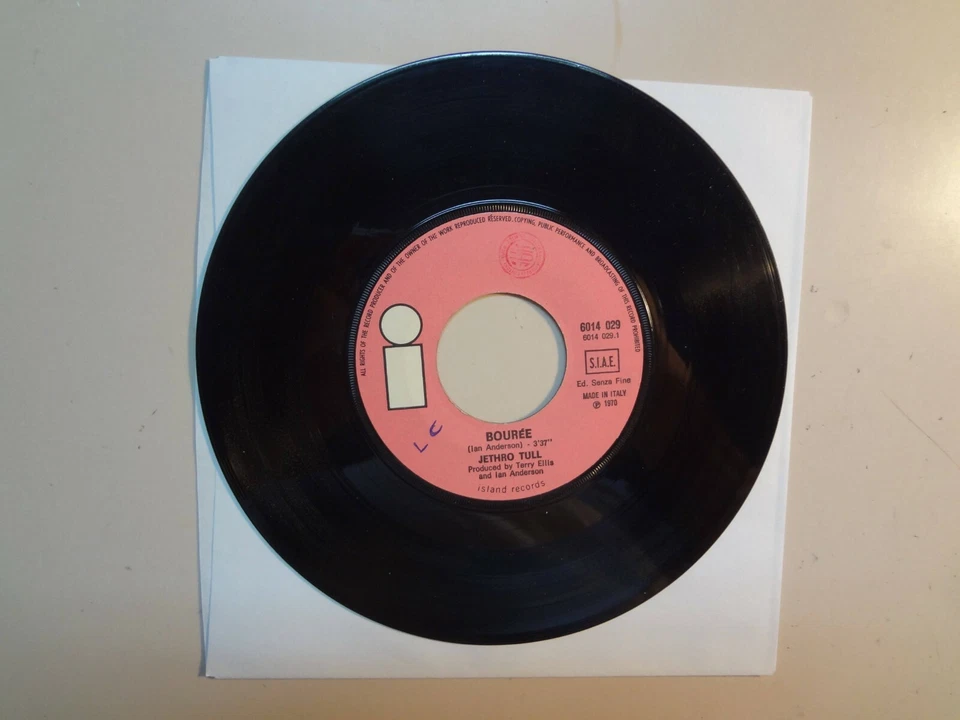 JETHRO TULL: Bouree-Living In The Past-Italy 7" 1970 Island Records 6014 029 PSL - Image 3 of 4