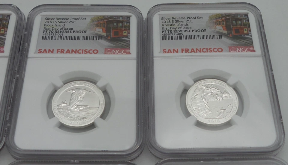 2018 S Silver Reverse Proof Set First Day of Issue PF 70 NGC Full Set - C2376 - Image 3 of 4