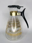 Vintage Pyrex Mid-Century Modern Glass 10 Cup Carafe with Gold Line Details