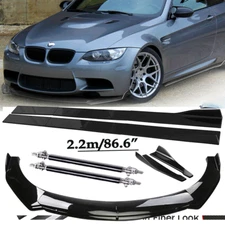 Front Bumper Lip Spoiler Side Skirts Rear Lip Glos Black For BMW E90 E92 E93