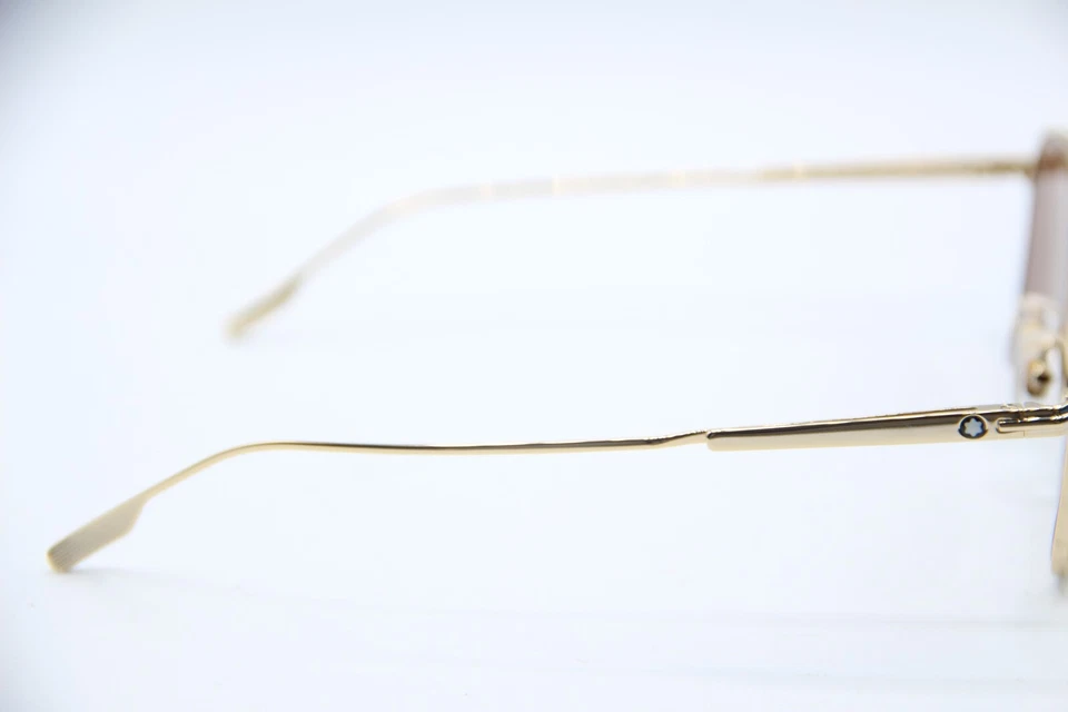 NEW MONTBLANC MB0218S 002 GOLD AUTHENTIC DESIGNER SUNGLASSES W/CASE 53-19 - Image 4 of 4