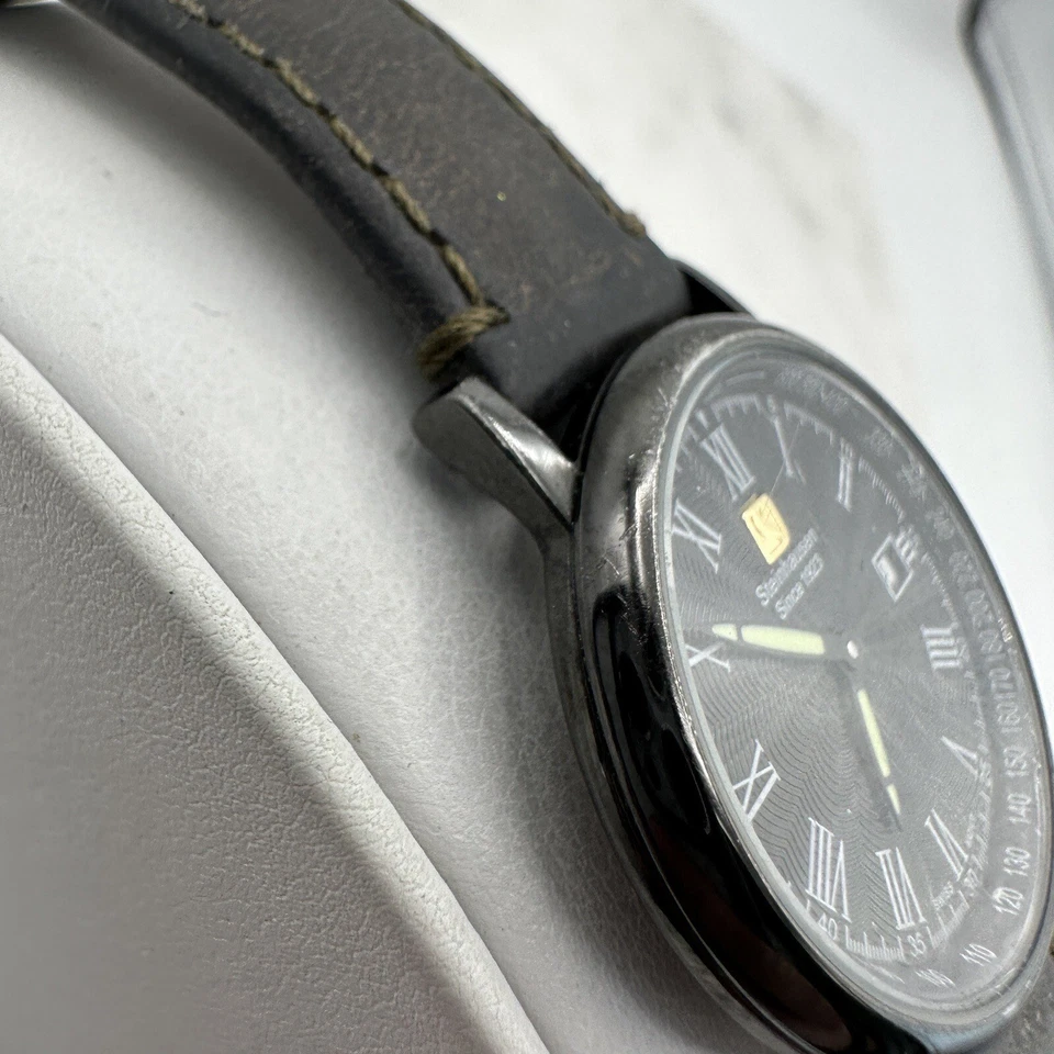 Steinhausen LW493LL-15-K0008 Mujer Cuero Negro Esfera Negra Reloj, Batería Nueva Foto 3 de 4