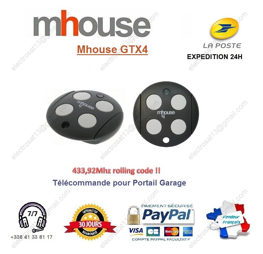 Télécommande portail Mhouse GTX4 compacte pour simplifier l'accès voiture au garage en hiver