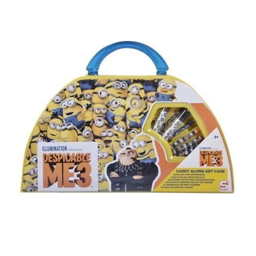 Minions Art Set Case Large Colouring Drawing Painting Carry Case jail break Kids - Picture 1 of 3