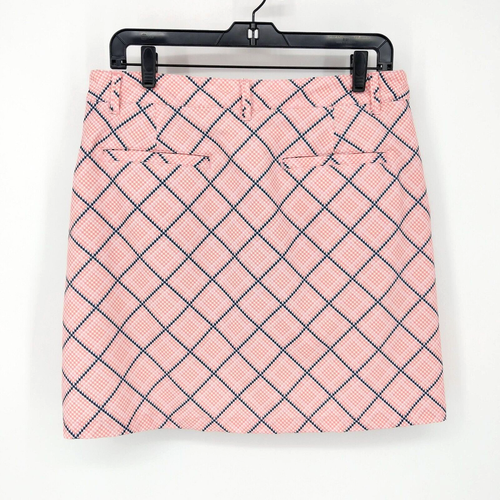 Falda corta activa a cuadros NVO by Lanctot Poppie rosa rubor tierno para mujer talla 6 - Imagen 2 de 6