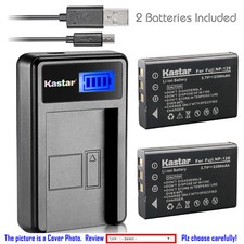 Kastar Battery LCD USB Charger for TOSHIBA NP-120 PX1657 FUJIFILM NP-120 NP120