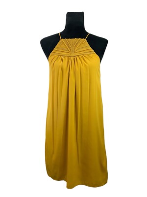 H&M Yellow Embroidered Mini Dress Size 4 | eBay