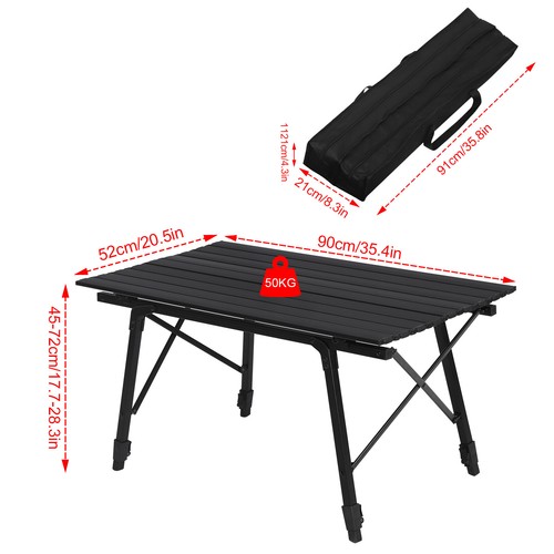 Alu Campingtisch Klapptisch Gartentisch Rolltisch Höhenverstellbar Picknick BBQ - Bild 2 von 12