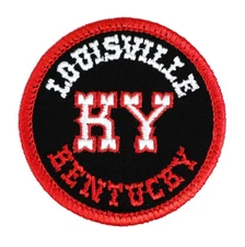 Louisville Kentucky Embroidered Patch Black/Red Iron-On Sew-On Bag Hat Backpack