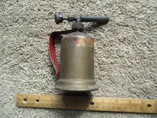 Vintage Fulton Mini ALCOHOL Blowtorch Brass Blow Torch Red Handle 