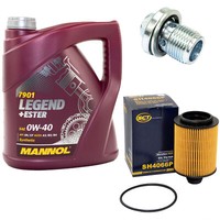MotoröL Set ÖLfilter SH4066P 0W40 4 Liter + ÖLablassschraube FüR Opel Astra Saab