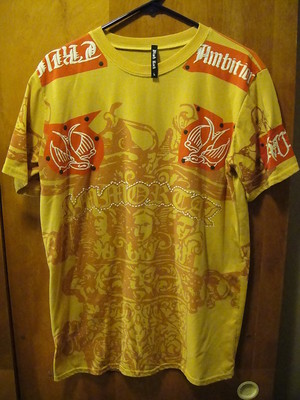 BLACK ROCK Imortal - Born to Kill - LOVE - HATE- Skull T Shirt Large Yellow