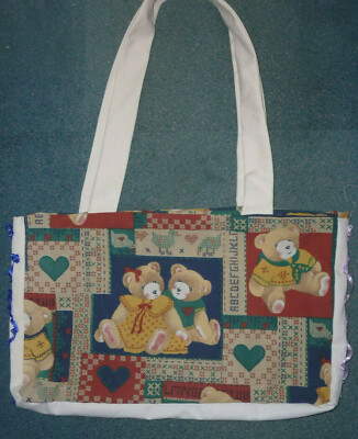 Sac Fourre-tout Fait Main Motif Nounours - Neuf Avec étiquettes - Idéal Cadeau De Noël