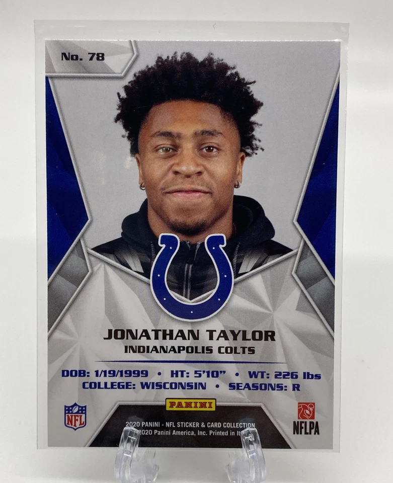Jonathan Taylor 2020 Panini NFL Sticker & Card Collection RC #79 Rookie Colts - Image 2 of 2