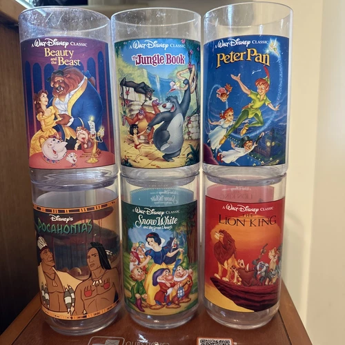 Vintage 1994 Disney Burger King Coca Cola Plastic Cup Set Of 6 Movies