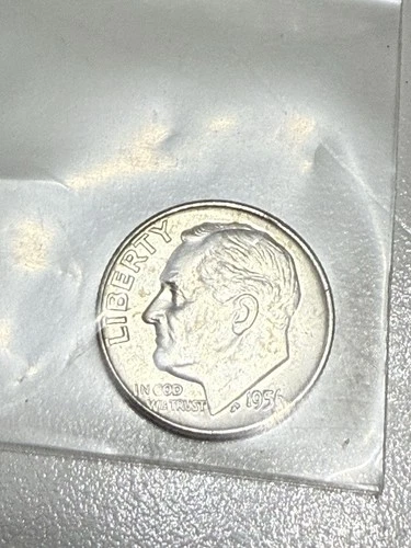 1956 D Roosevelt Dime 90% Silver US Coin UNCIRCULATED #10