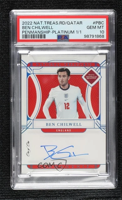 2022 National Treasures Road to World Cup Platinum 1/1 Ben Chilwell PSA 10 Auto
