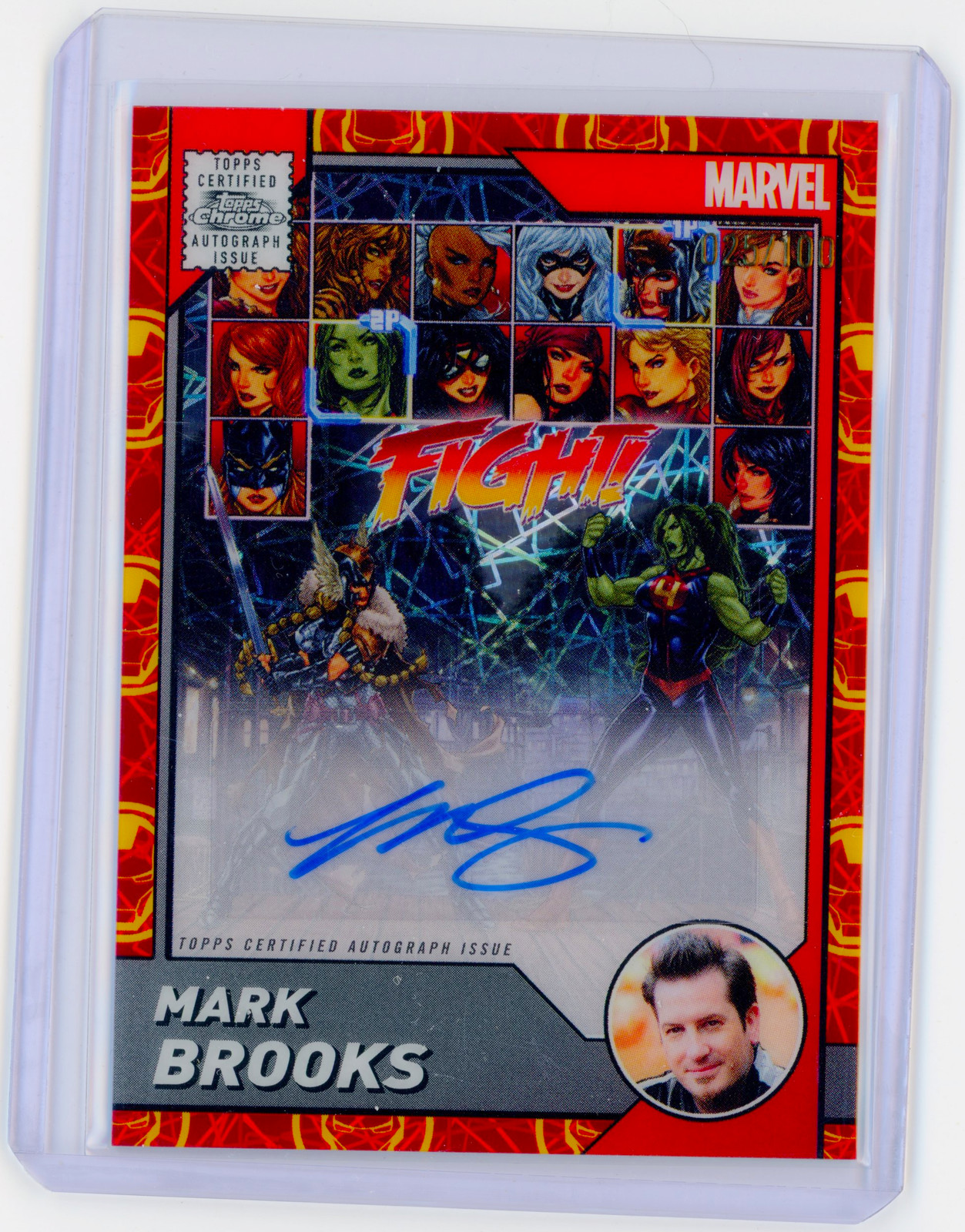 Topps Chrome Marvel 2025 | Mark Brooks Iron Man Lazer Auto /100 | #AA-MB